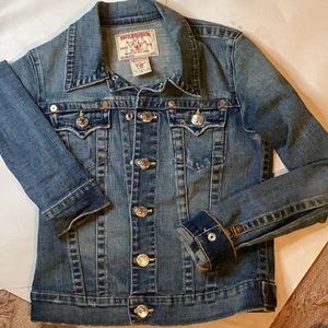 TRUE RELIGION Emily Fitted Denim Jean Jacket SZ.M